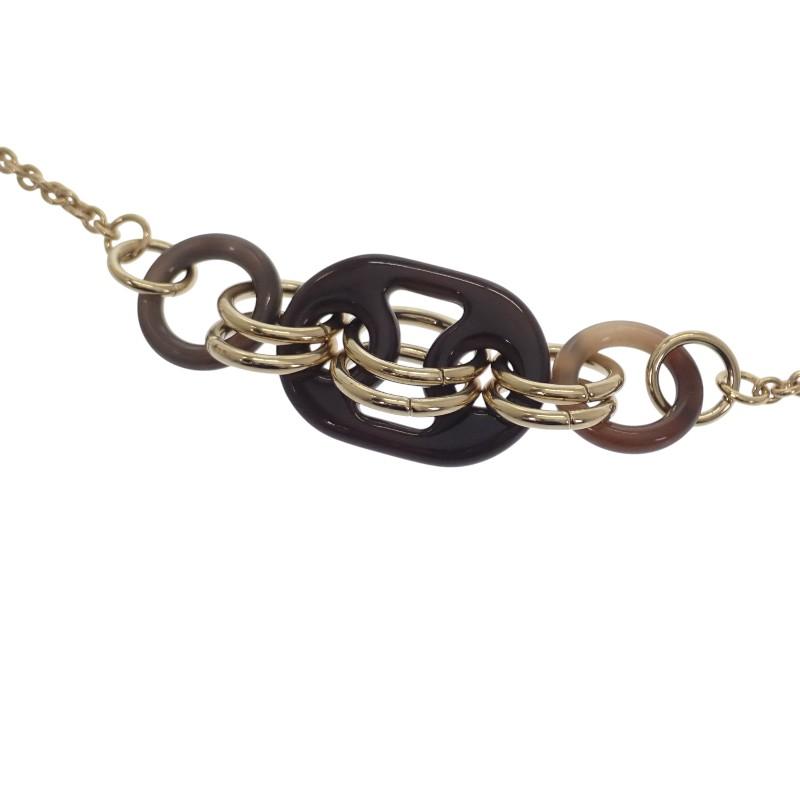 HERMES  H057078FD00  Necklace gold metal/Buffalo horn Women