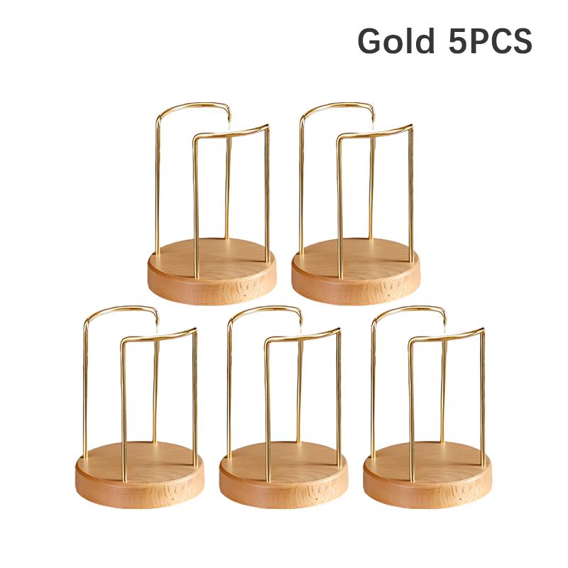 Disposable Cup Storage Holder Rack Shelf Water Tea Cups Wood Dispenser with Longer Stick Mug Display Stand Organizer Supplies