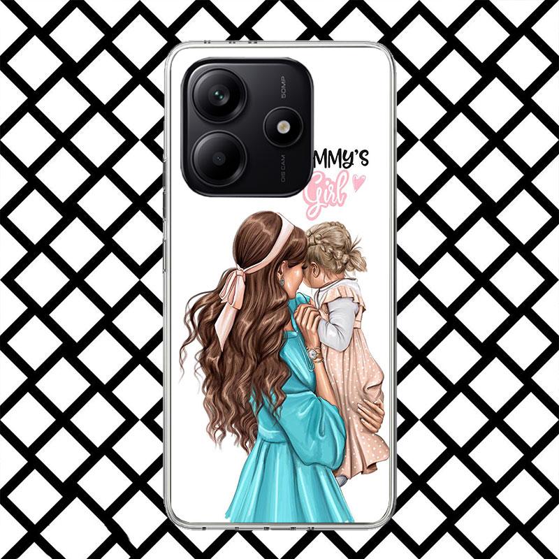 Mama Baby Mädchen Handyhülle für Xiaomi Redmi Note 15 14 14S 13 12 12S 11 Pro Plus 11E 11T 11S 10S 5G Weiche Hülle Fundas Redmi Note