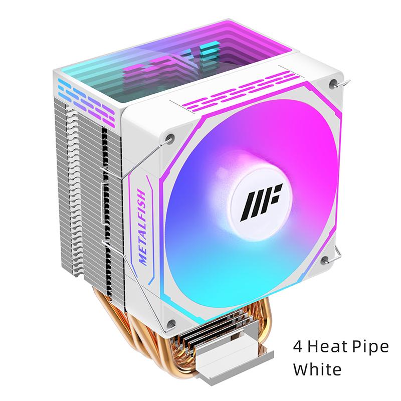 

METALFISH CPU Cooler PC White Radiator 4PIN PWM Silent ARGB Fan For Intel 1700 1200 1150 1155 1156 1366 2011 AM5 AM4 AM3 x99 x79 ZH-1400 LIGHTLESS W