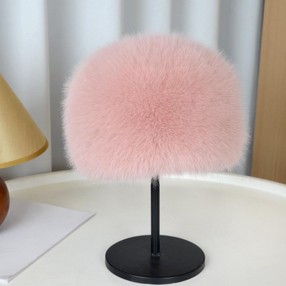 Fashion Fluffy Fur Bucket Hat Ear Protection Warm Panama Cap Soft Furry Fisherman Hat Winter
