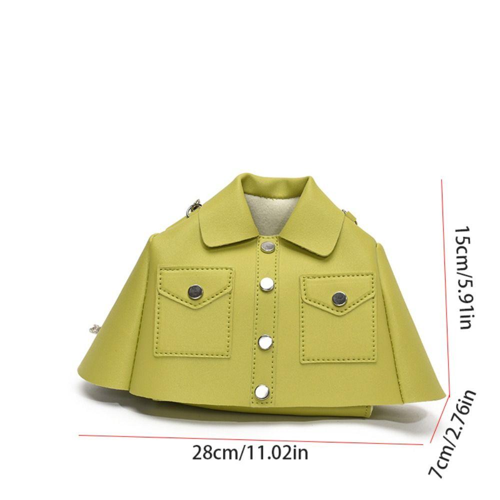 Solid Color Chain Shoulder Bag Coat Women Handbag Personalized Clothes Shaped Crossbody Bag  Girl
