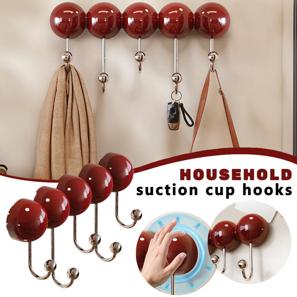 Saugnapfhaken Haushalt Ohne Bohren Kleidung Hut Organizer Vintage Stil Starke Haken Wandmontiert Kleiderständer Aufhänger Werkzeug