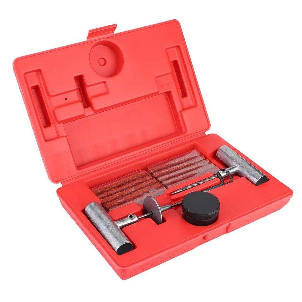 

Профессиональный набор инструментов для ремонта шин 57 шт. Сделай сам для автомобиля, фургона, грузовика, квадроцикла, мотоцикла, дома. Набор инструментов для установки заплаток с красным кейсом красный