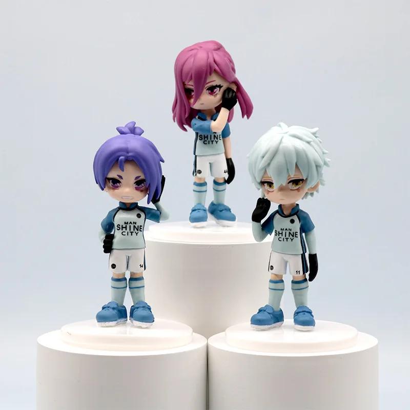 6 Stück Anime Blue Lock Figuren Spielzeug 9cm PVC Sagi Yoichi Chigiri Hyoma Nagi Seishiro Figuren Set Modell Figur Langlebig