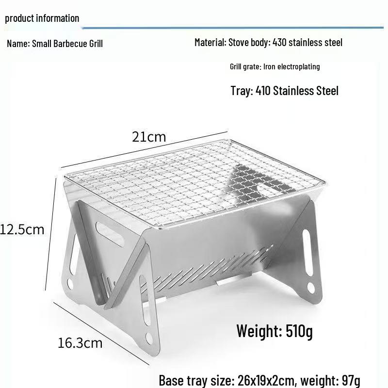 Portable Outdoor Wood & Charcoal Folding Stove for Camping and Barbecues