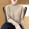 Ladies' Diamond Pattern High Neck Wool Knit Sweater - Thickened for Autumn/Winter