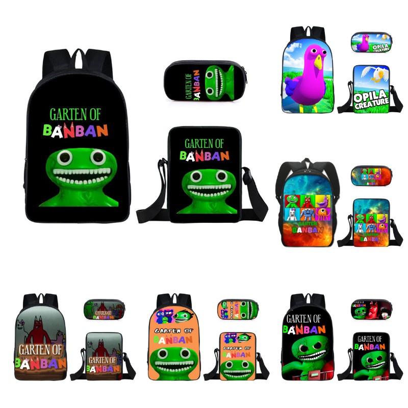 3pcs/set Garten Of Banban Backpack Shoulder Bag Pencil Pouch Student School Gift