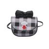 This year's popular new fashionable and foreign plaid bow sweet casual shoulder messenger bag mini small square bag