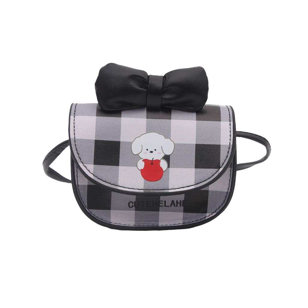 This year's popular new fashionable and foreign plaid bow sweet casual shoulder messenger bag mini small square bag