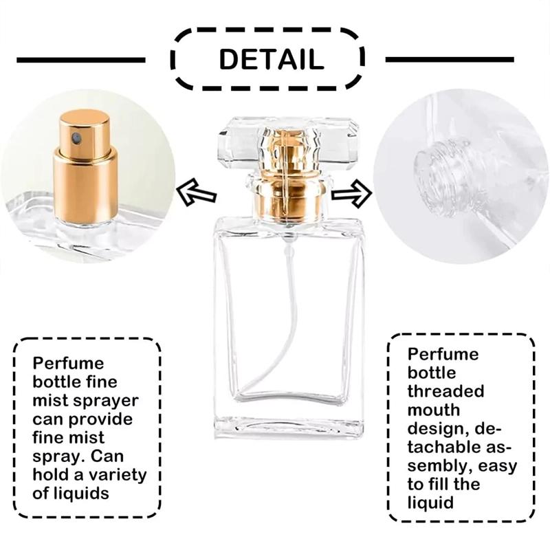 10Pcs 30/50Ml Perfume Bottle Gold Silver Empty Bottle Spray Bottle Portable Perfume Dispensing Bottles
