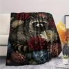 1PC Forest System Print FlAannel Blanket, High Quality Comfortable for All Seasons, Home Decor, Warmth and Comfort