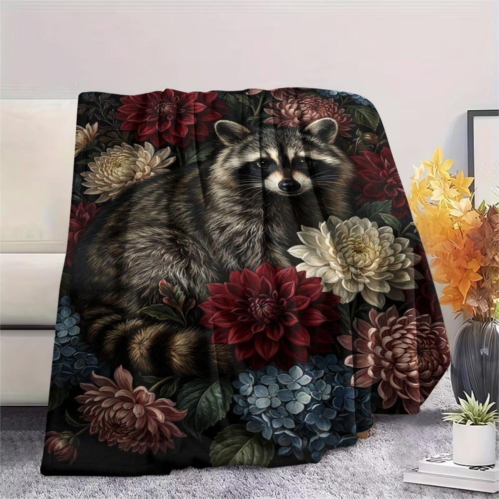 1PC Forest System Print FlAannel Blanket, High Quality Comfortable for All Seasons, Home Decor, Warmth and Comfort