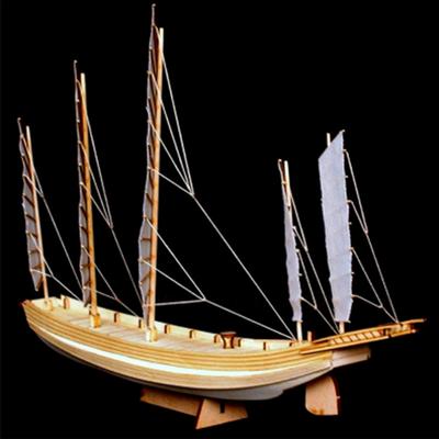 Chinese Sand Boat Wooden Assembly Model Kit Diy Handmade Antique Ship Model