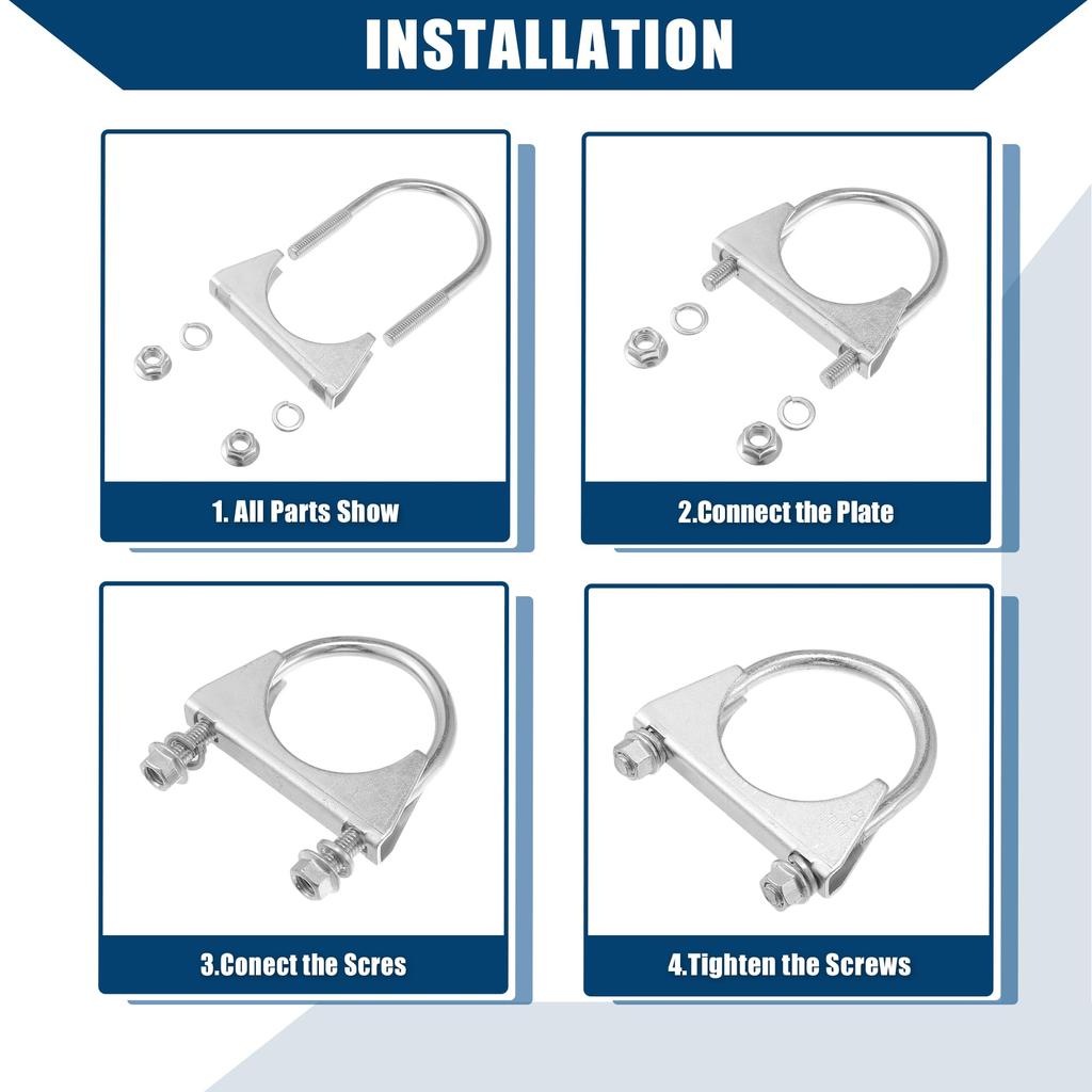 Hihaha Muffler Exhaust Clamp Bolt Clip/General Purpose Round U Type