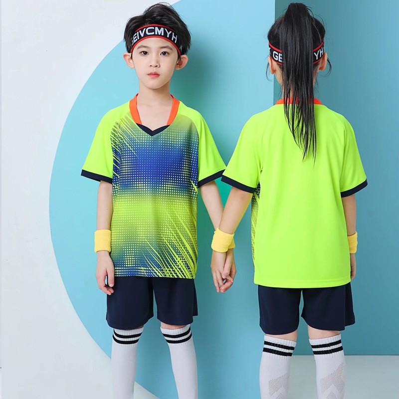 Kids Soccer Jersey Set Short Sleeve Team Uniform Boys Girls Kindergarten School Sports Performance
