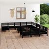 Day and Night - Day and Night Garden Furniture Set 13 Pieces Solid Black Pine Wood