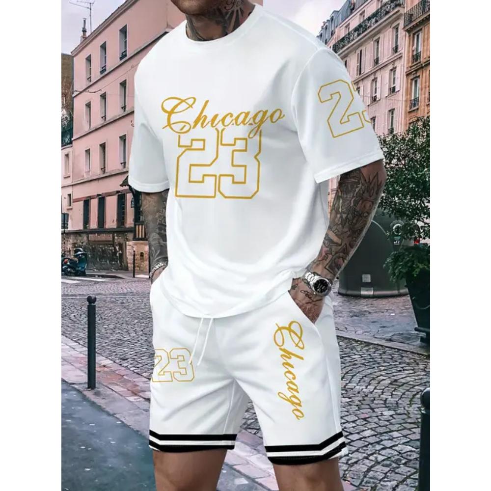 Casual Loose Sports Suit Fashionable Men's Versatile Short-sleeved Shorts Breathable Suit Comfortable Unisex Sports Clothing
