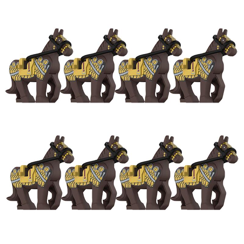 MOC Medieval Military Building Blocks Cavalry Regiment Knight Horse Animal Accessories Set Mini Bricks Buy Goods Boy Toy Gift