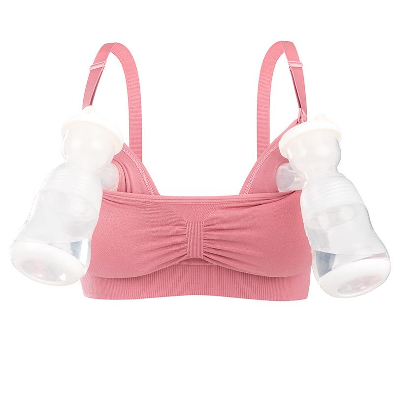 Hands-free Maternity Bra Wire-free Nursing Bra Breast Pump Front-opening Bra