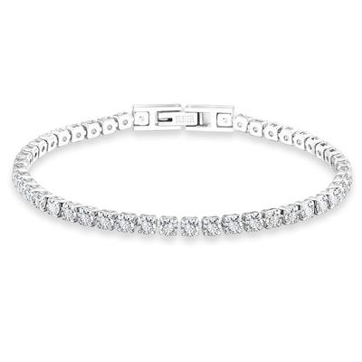 KRKCCO Tennis Bracelet Women Width 2 3 4 5mm Zirconia K14 Gold Plating Surgical Stainless Steel CZ Diamond Mens Metal Allergy Friendly Sparkling Shiny