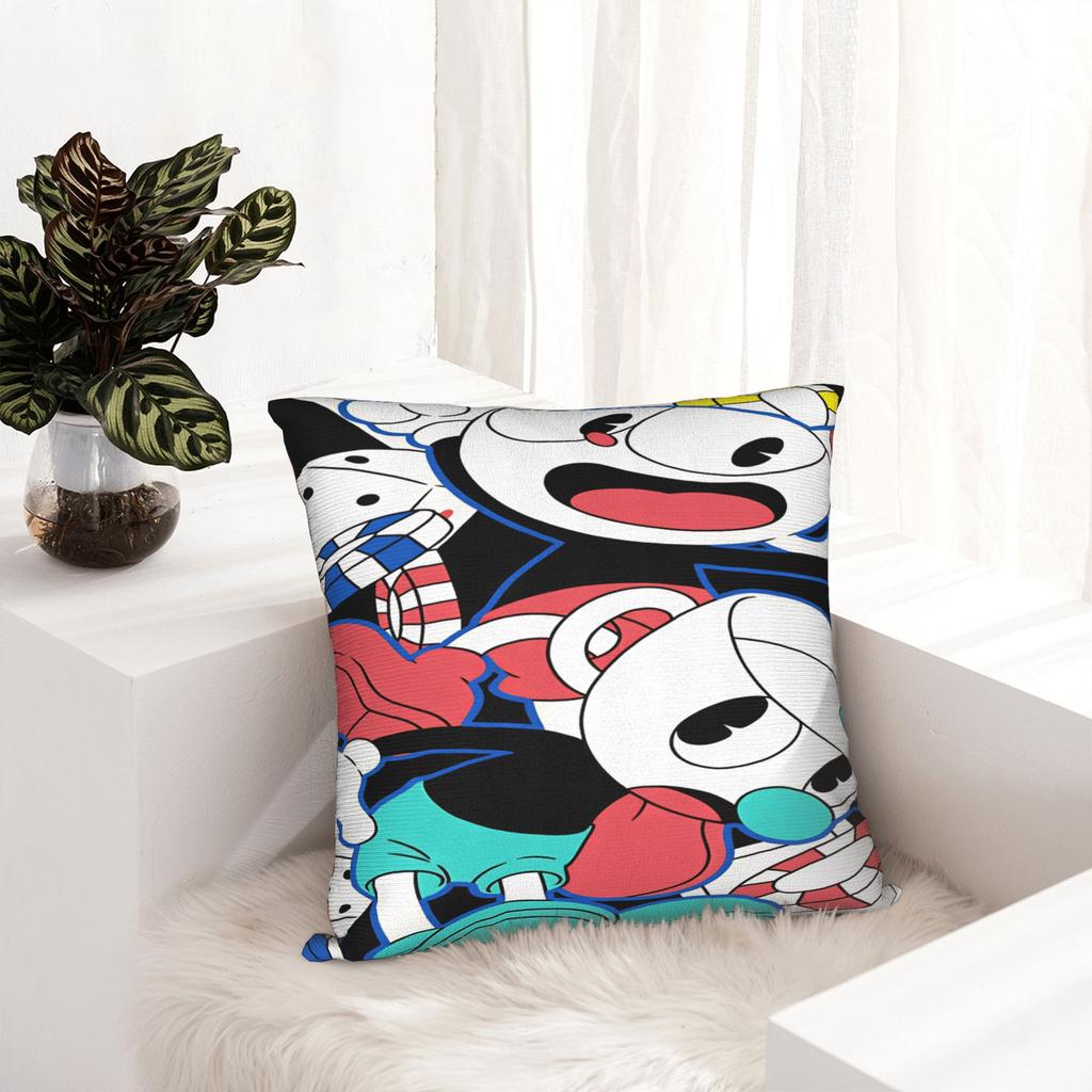 Pillow Cover Cup-head Funny Pillow Case For Living Room Bed Chair Pillowcases