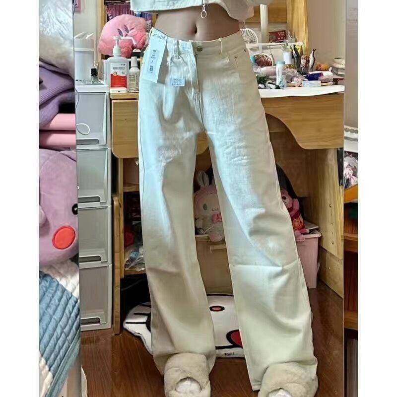 Hong Kong Style High-Waisted Slim-Fit Wide-Leg Pants