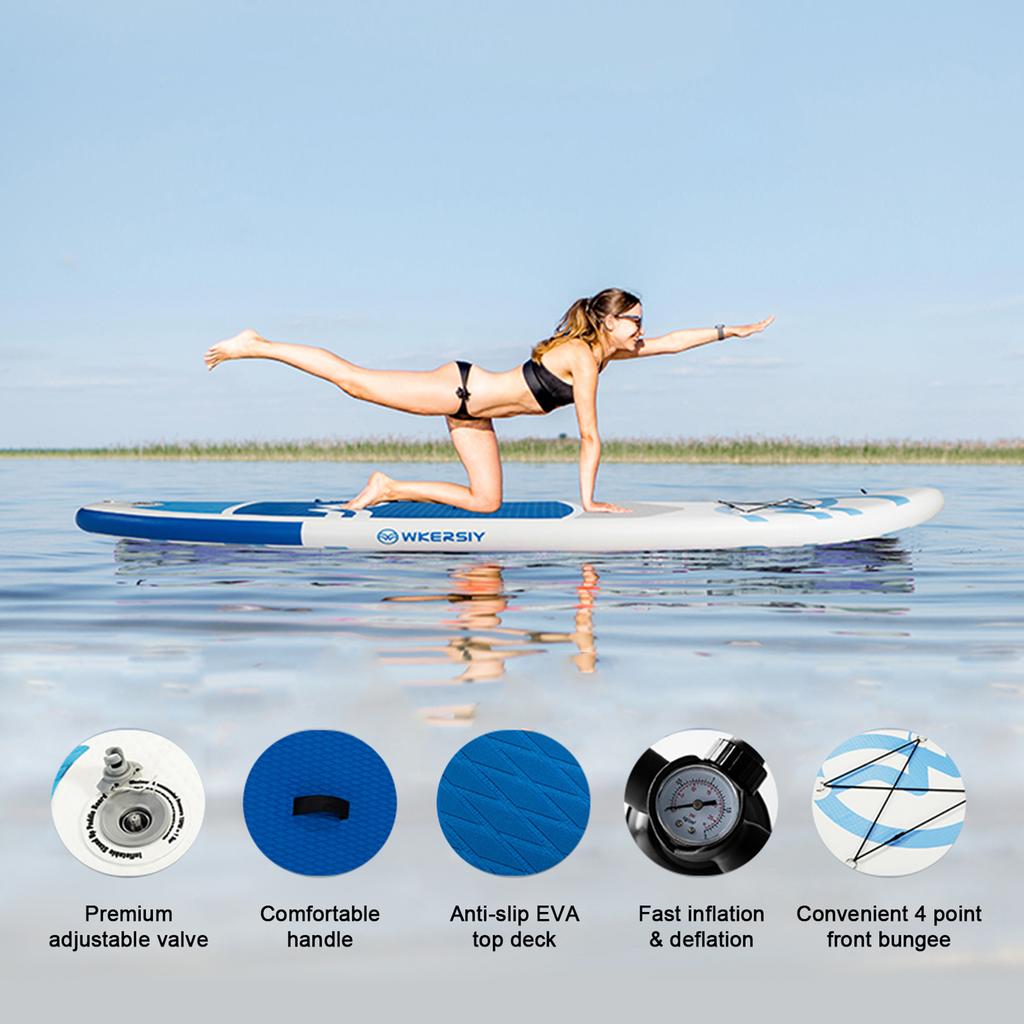Inflatable Paddle Board 10.5 Foot Length PVC Stable Inflatable Stand Up Paddle Board for Youth and Adult