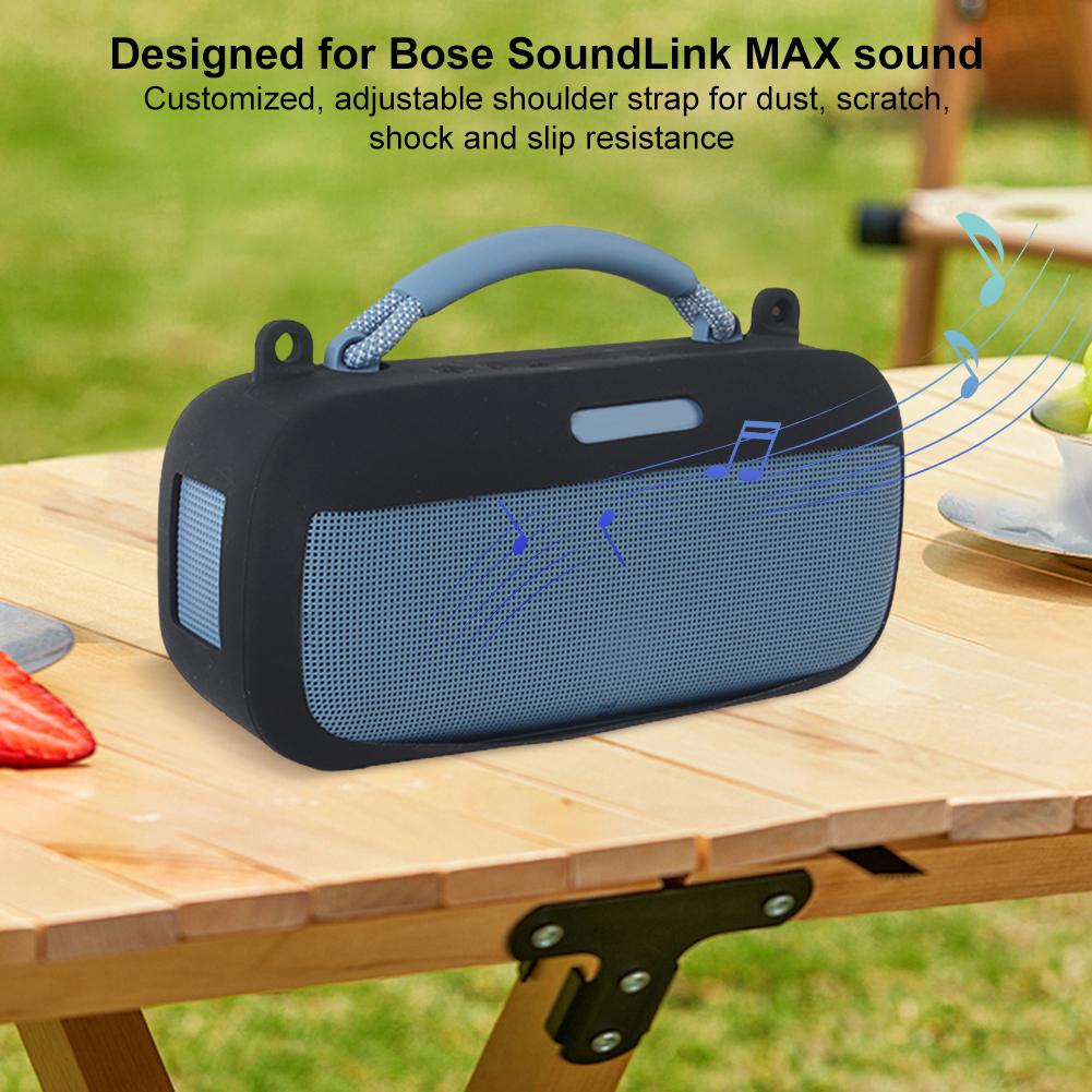 Silicone Cover Case with Shoulder Strap Protective Skin Sleeve Portable Speaker Case for Bose SoundLink Max Speaker