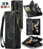 Business Zipper Multi Cards Solt Wallet Leather Case For Samsung Galaxy Z Fold 6 5 4 5G Full Protection Purse Pocket Book Cover