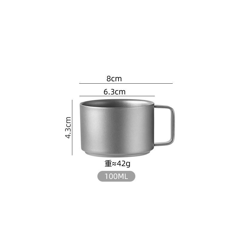Titanium Coffee Cup Double Wall Insulated Travel Mug Camping Hiking Office Home Lightweight Reusable