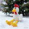Chew-Resistant Squeaky Plush Dog Toys Cartoon Rooster Shape Squeak Sound Pet Squeeze Sound Toy Built-In Airbag Bite-Proof