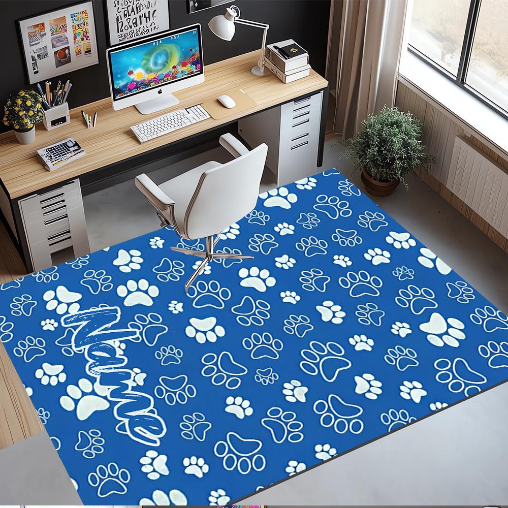 Custom Name Dog Printed Carpet,Rug for Office Chair Living Room Bedroom Kitchen Room Decor Gifts.