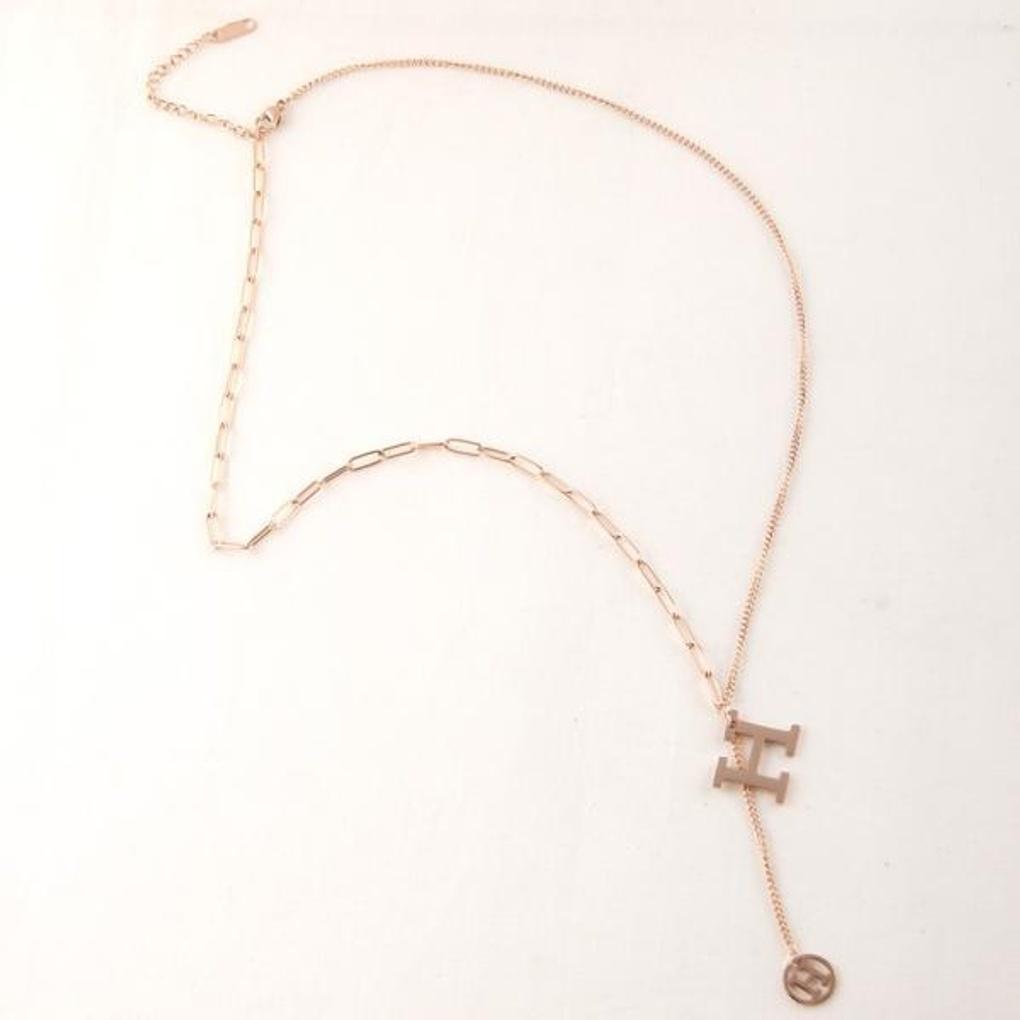 Atria Surgical Material Stylish H Long Necklace EWSSNSC0015PKF