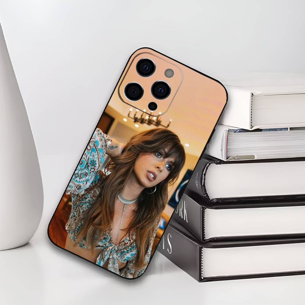

E-Ella L-Langley Singer Phone Case For iPhone 17,16,15,14,13,12,11 Plus,Pro Max,XS,Soft Black Cover iPhone16plus