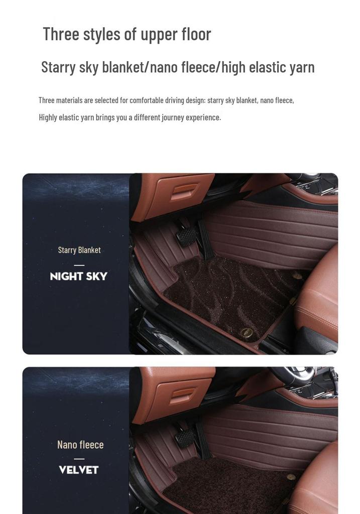Genuine Leather Car Floor Mats for 22 Volkswagen Models: Magotan, Tiguan L, Teramont X, Passat - Full Surround.