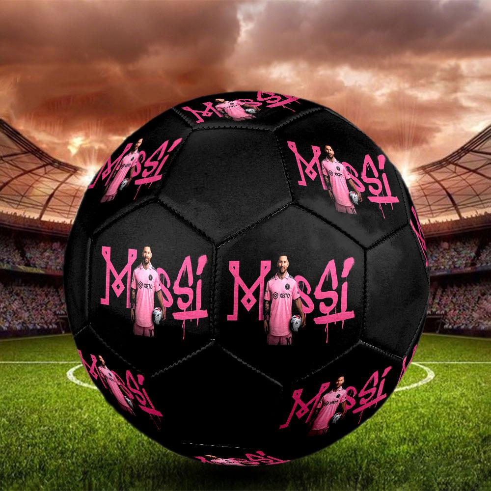 Poster Lionel Messi formato 5 Pallone da Calcio, colorato, adatto a tutte le età, cucito a macchina, materiale PVC, qualità da competizione, durevole e ad alto rimbalzo