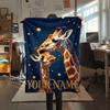 1PC Custom Name Giraffe Name Patterned Flannel Blanket Suitable For All Seasons for Home Decor Warmth and Comfort Gifts Holiday Present_lx