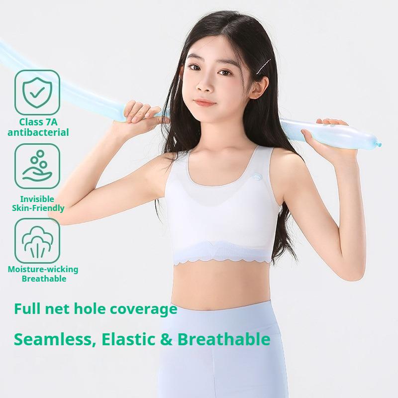 Sweet Soft Comfortable Racerback Training Vest for Growing School Girls Thin Lightweight Breathable Daily Developmental Undergarment