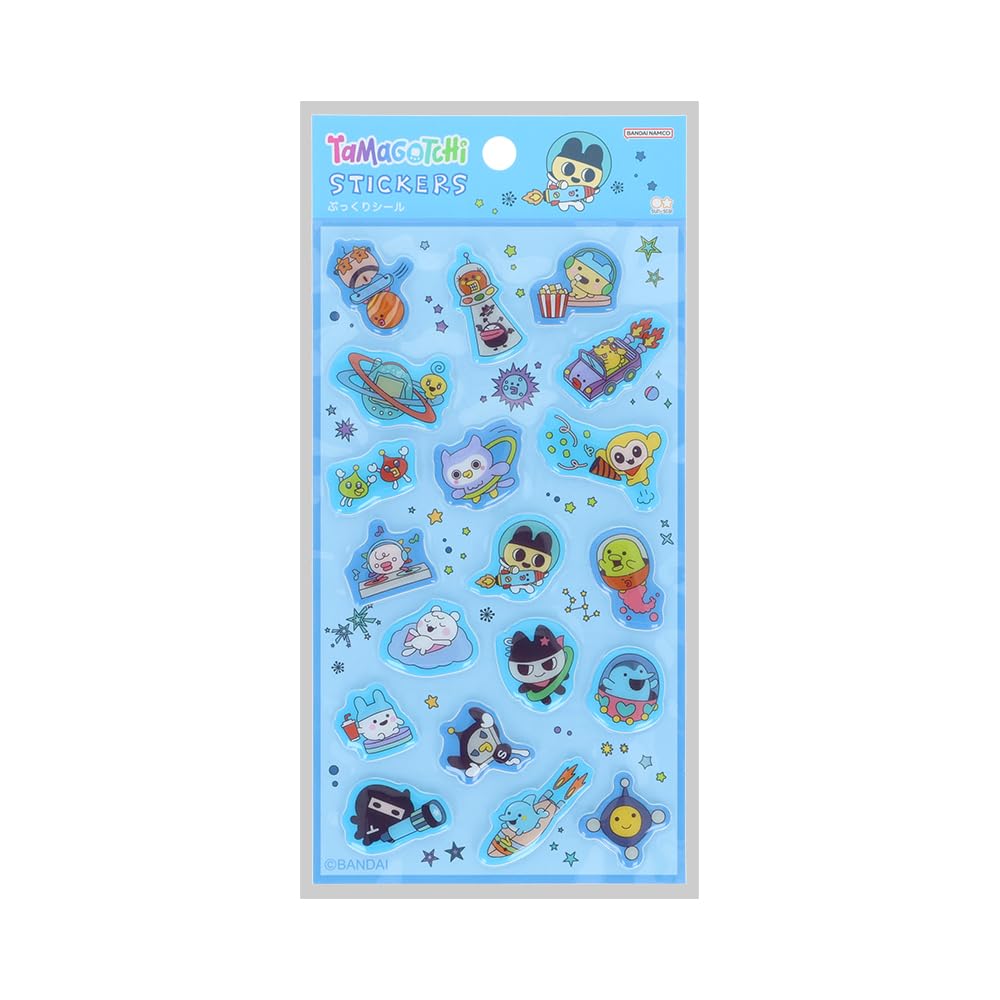 Sun-Star Stationery Tamagotchi Goods Sticker Pukuri Blue