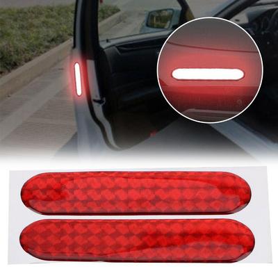 2pcs/set Car Door Reflective Sticker Warning Tape Car Reflective Stickers Reflective Strips Safety Mark Car-styling