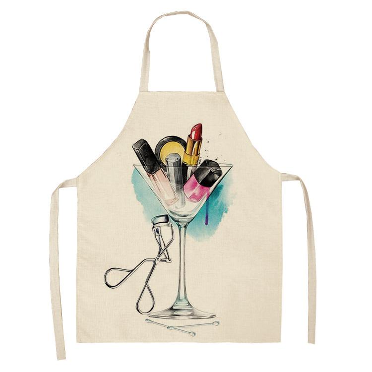 Fashion Makeup Apron Lipstick Nail Polish Print, Kitchen Cooking Bib, Multiple Sizes Available