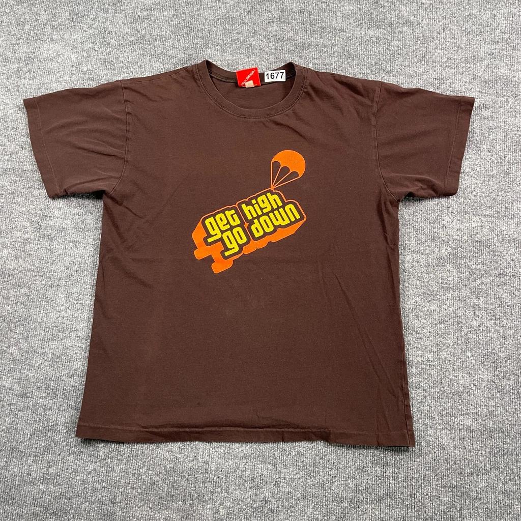 Vintage 90s Get-High Go-Down Skydive Parachute Shirt Medium 20x25 Abel-Tasman