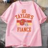 Go Taylors Fiance Tshirt Chiefs Football T Shirt Unisex Causul Cotton Short Sleeve Fashion Tshirt Loose Tops Unisex Clothing Tops