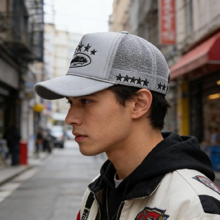 Trendy Adjustable Baseball Hat Cotton Sun Hat with Embroidery Pentagrams For Adult and Teens Daily Sport Activity Wear