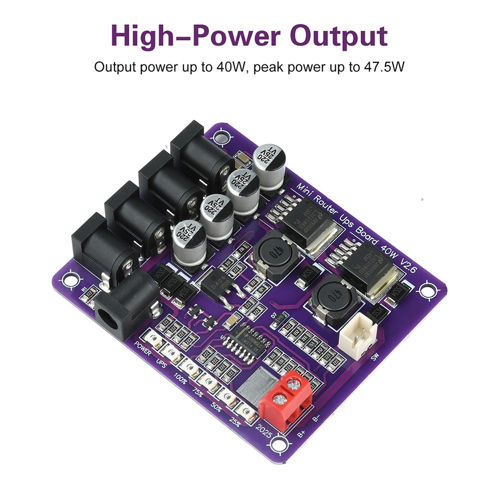 40W Battery Charging Board 4-Port Mini Router UPS Uninterruptible Power Supply Board 12.6V Power Module