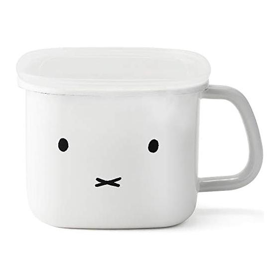 Fuji Enamel Miffy Face Ovenable Square Stock Pot Miso Pot White