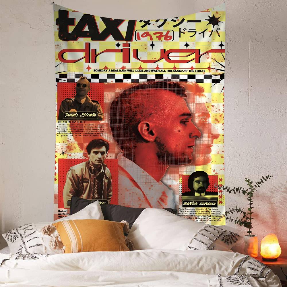 Crime Thriller Movies Taxi Driver Printed Large Wall Tapestry Hippie Wall Hanging Bohemian Wall Tapestries Mandala Home Decor
