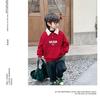 Fairy Tale Red Boys' Fleece Sweatshirt 2025 – Winter Thickened One-Piece Top for Children