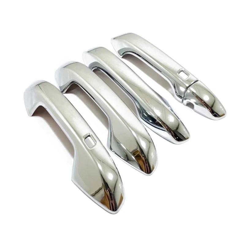 For Kia Seltos     ABS Carbon Chrome Car Side Door Handle Decoration Cover door bowl  Exterior Accessories chrome  2 buttons
